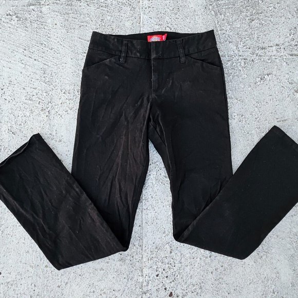 Dickies Denim - Dickies Girl Jeans Pant Black Boot Cut Mis Rise Stretch Pant Size 3 Junior 28X31